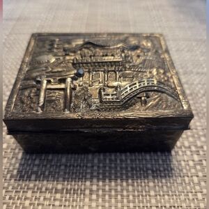 Japanese Silvered-Copper Jewelry/Cigarette Box